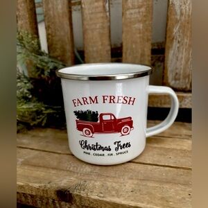 Farm Fresh Christmas Stainless Steel Enamel Mug 11oz NEW!